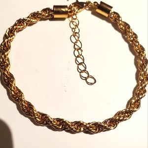 Cute Goldtone Rope Chain Bracelet